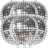 KatchOn, Silver Disco Ball Balloons - Huge 22 Inch, Pack of 6 | 4D