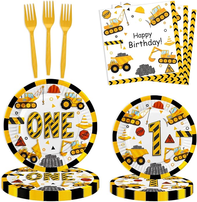 178 Pcs Construction 1st Birthday Party Supplies Dump Truck One Year