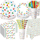 452 Pcs Christmas Party Decorations for 50 Guests Colorful Christmas