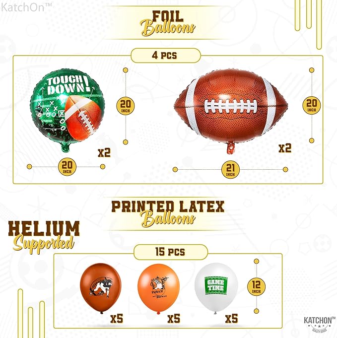 Football Balloons Arch Kit Huge Pack of 131 Football Party Supplies