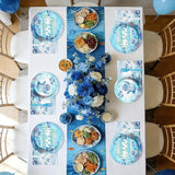 96Pcs Manatee Birthday Decorations Blue Under the Sea Plates and