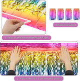 4 Pack Wavy Rainbow Foil Fringe Curtain | 3.3x6.6ft Colorful Tinsel