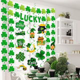 30 Pcs St Patrick's Day Decorations Set Hanging Swirls Green