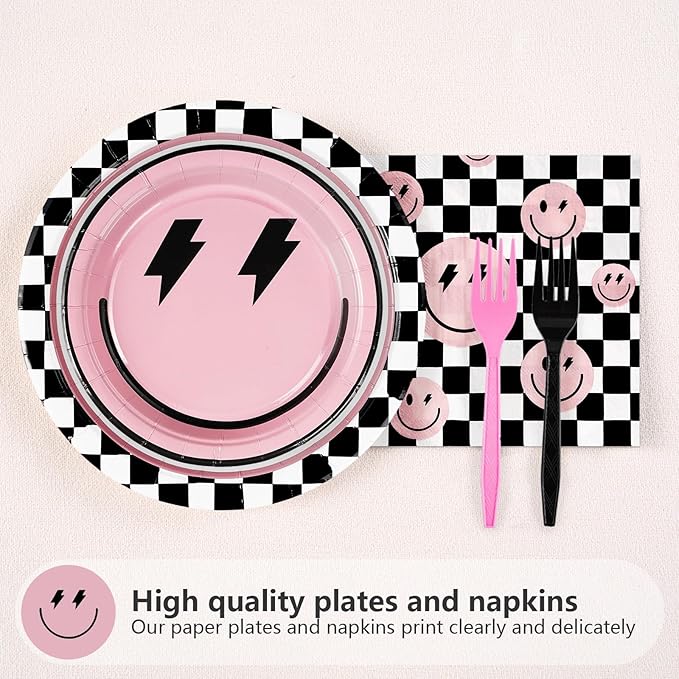 96 Pcs Two Cool Dude Birthday Party Decorations Pink 2nd Birthday