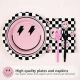 96 Pcs Two Cool Dude Birthday Party Decorations Pink 2nd Birthday