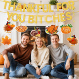 Pre-Assembled Girly Friendsgiving Party Decorations with Hanging