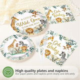96 Pcs Jungle Safari Baby Shower Decorations Disposable A Little