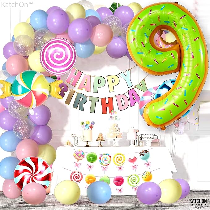 KatchOn, Huge Number 9 Donut Balloon - 40 Inch | Foil 9 Birthday