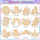 12 Pack Pre Packaged Unicorn Party Favors for Girls Wooden Unicorn