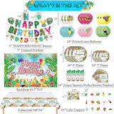 164Pcs Hawaii Themed Happy Birthday Party Decorations Plates Napkins