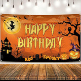 Halloween Happy Birthday Banner XtraLarge 72x44 Inch Spooky