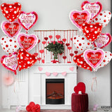 Happy Valentine's Day Balloons Set 12 Pack Red White & Pink Heart