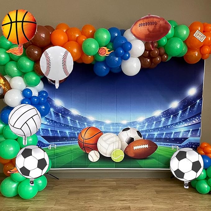Sports Balloon Arch Garland Kit 115Pcs Sports Party Baseball Soccer