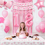 18th Pink Birthday Decorations for Girls, Pink Bow Coquette Birthday