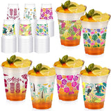 60 Pack Hawaiian Party Luau Tiki Cups 12 oz Disposable Plastic Cups