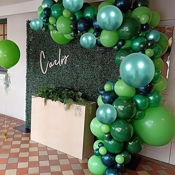 Togvu Green Balloons, 60 Packs 12 Inch Different Shades Dark Emerald