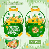 50 Pcs St Patrick's Day Gift Bags Green Cauldron Plastic Pouches