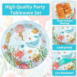 50 Guests Under the Sea Party Decorations Plates and Napkins Ocean