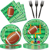 100 Pcs Football Party Plates and Napkins Set Football Birthday
