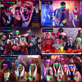SHQDD 158 PCS Glow in the Dark Party Supplies, 14PCS LED Glasses,