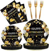 96 Pcs Retirement Party Plates and Napkins Set Happy Retirement