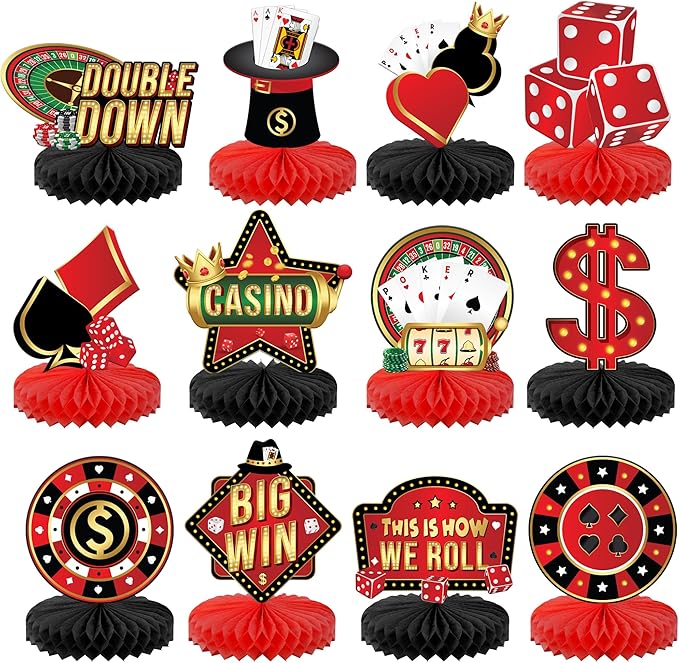 Big Casino Centerpieces for Tables Pack of 12 Casino Theme Party
