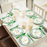 96PCS Sage Greenery Oh Baby Tableware Set Baby Shower Dinnerware