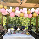 Pink Gold Balloons Set 12 Inch Matte Pink Pastel Baby Pink Metallic