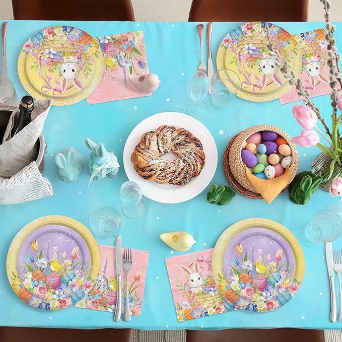 Happy Easter Supplies Kit for 25 Guests Easter Bunny Decorations
