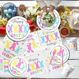 Easter Party Tableware 142pcs Bunny Easter Paper Plates and Napkins