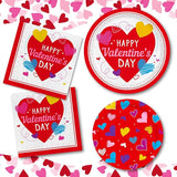 Valentine's Day Party Supplies Set for 50 Elegant Disposable Paper