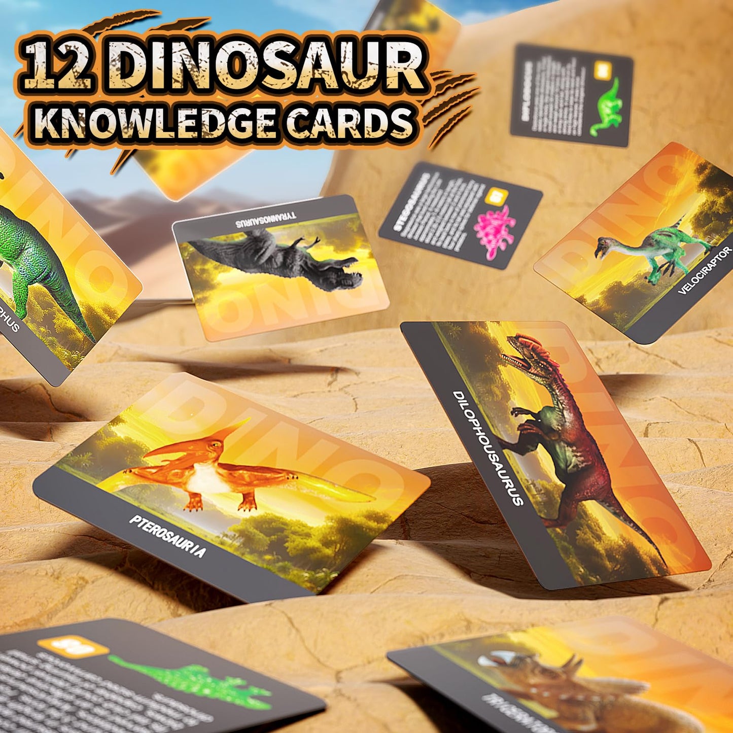 12 Glow in The Dark Dinosaur Eggs, Dig Kit Toys for Kids, Dinosaur