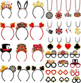 36 Pcs Casino Night Party Favors Casino Theme Felt Headband