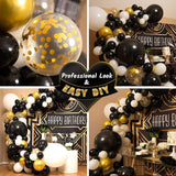 ALL-IN-1 Black White Gold Balloons Garland Kit & Arch – Small and