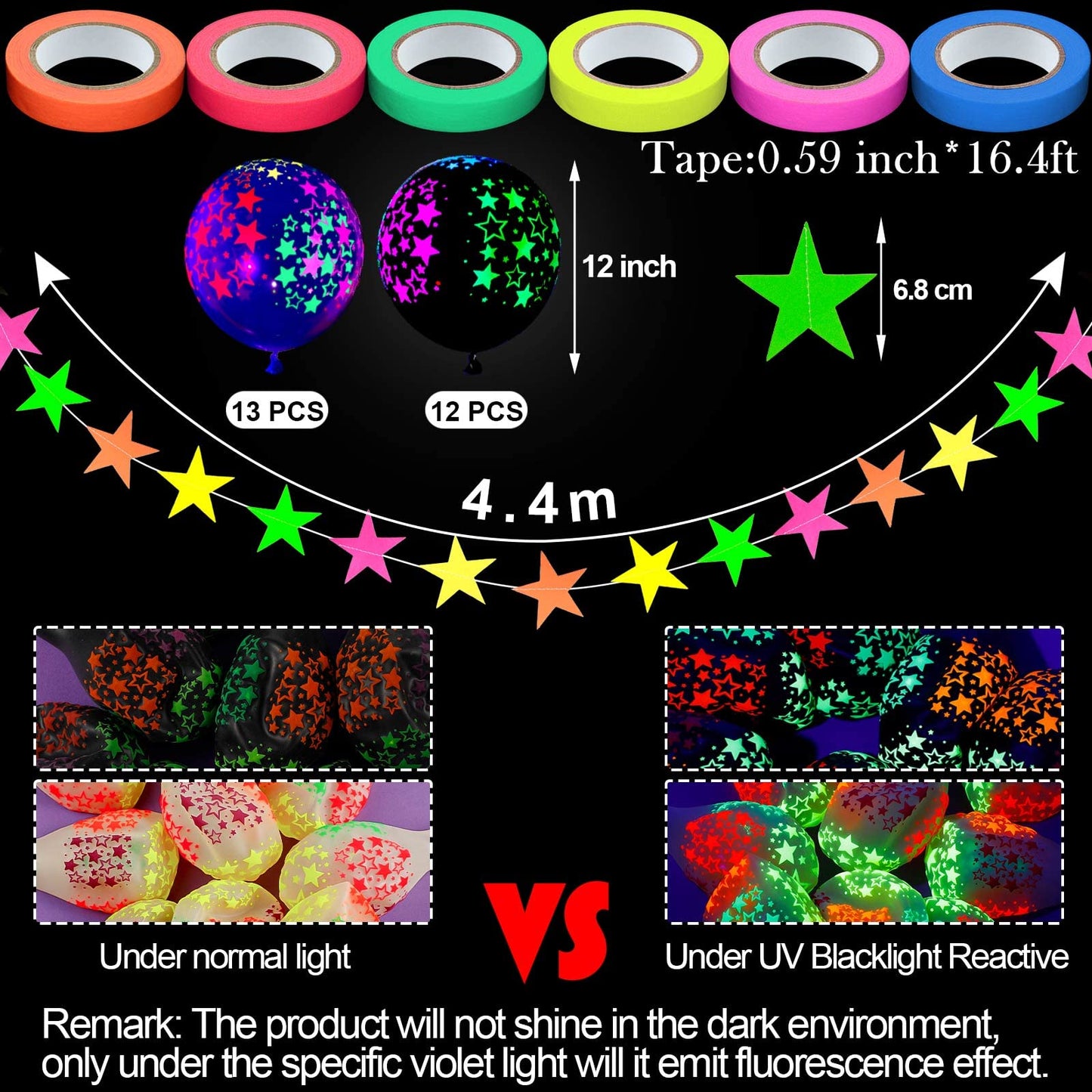 Skylety 32 Pcs Glow in The Dark Party Supplies Neon Party Favors with