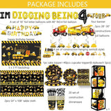 348 Pcs Construction 4th Birthday Decorations Dump Truck Four Years