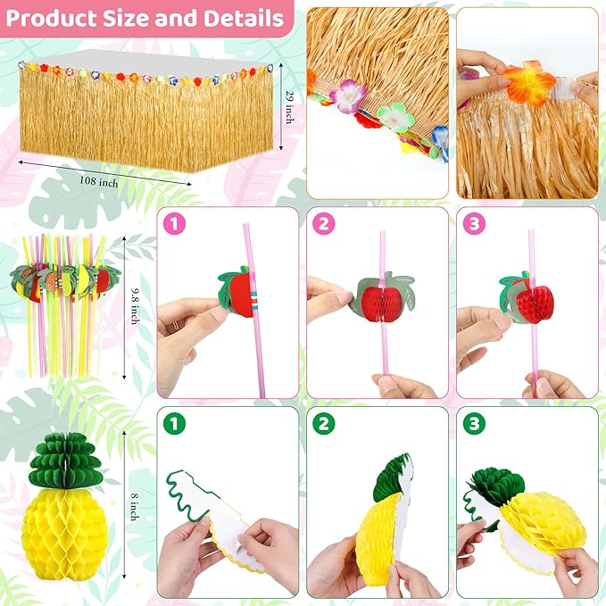 Hawaiian Luau Party Decorations Tropical Aloha Summer Beach Party
