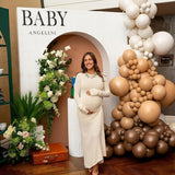 HILAVO Brown and Gold Balloons 12 Inch Double Stuffed Dark Coffee Tan