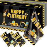 Tatuo Construction Happy Birthday Tablecloth Dump Truck Birthday