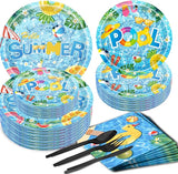 150Pcs Summer Pool Party Supplies Beach Party Supplies Set 9 & 7