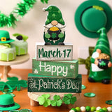 4 Pcs St Patricks Day Table Decoration Wooden St Patrick's Day