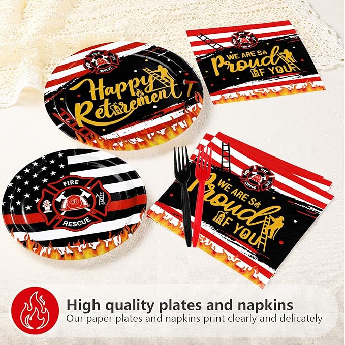 96 Pcs Firefighter Retirement Party Supplies We Are So Proud of You