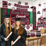 Graduation Decorations 2026 Maroon Graduation Party Decor Set include