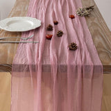 Keketoarrange Dusty Rose Easter Cheesecloth Table Runner Gauze 120
