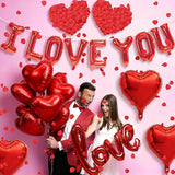 I Love You Balloons Valentines Day Balloons Red Heart Love Foil