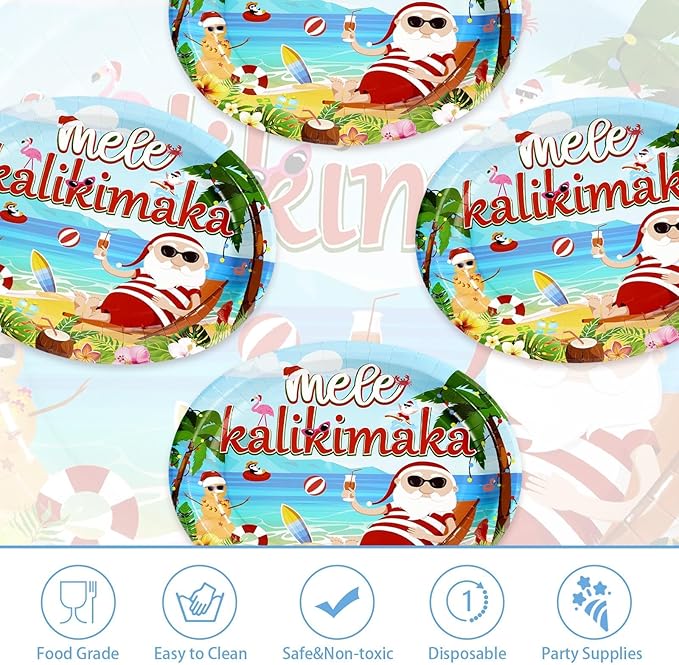 50Pcs Summer Christmas Party Supplies 10” x 12” Tropical Hawaiian