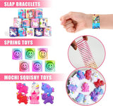 Unicorn Party Favor Goodie Rainbow Elastic Ball Bracelets Stickers