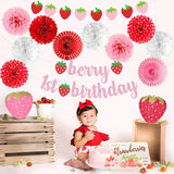 Berry First Birthday Decor 14 Pcs Strawberry 1st Birthday