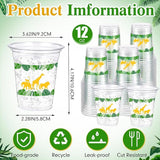 60 Pack Jungle Safari Animals Cup 12 oz Wild Animals Disposable