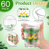 60 Pack Jungle Safari Animals Cup 12 oz Wild Animals Disposable